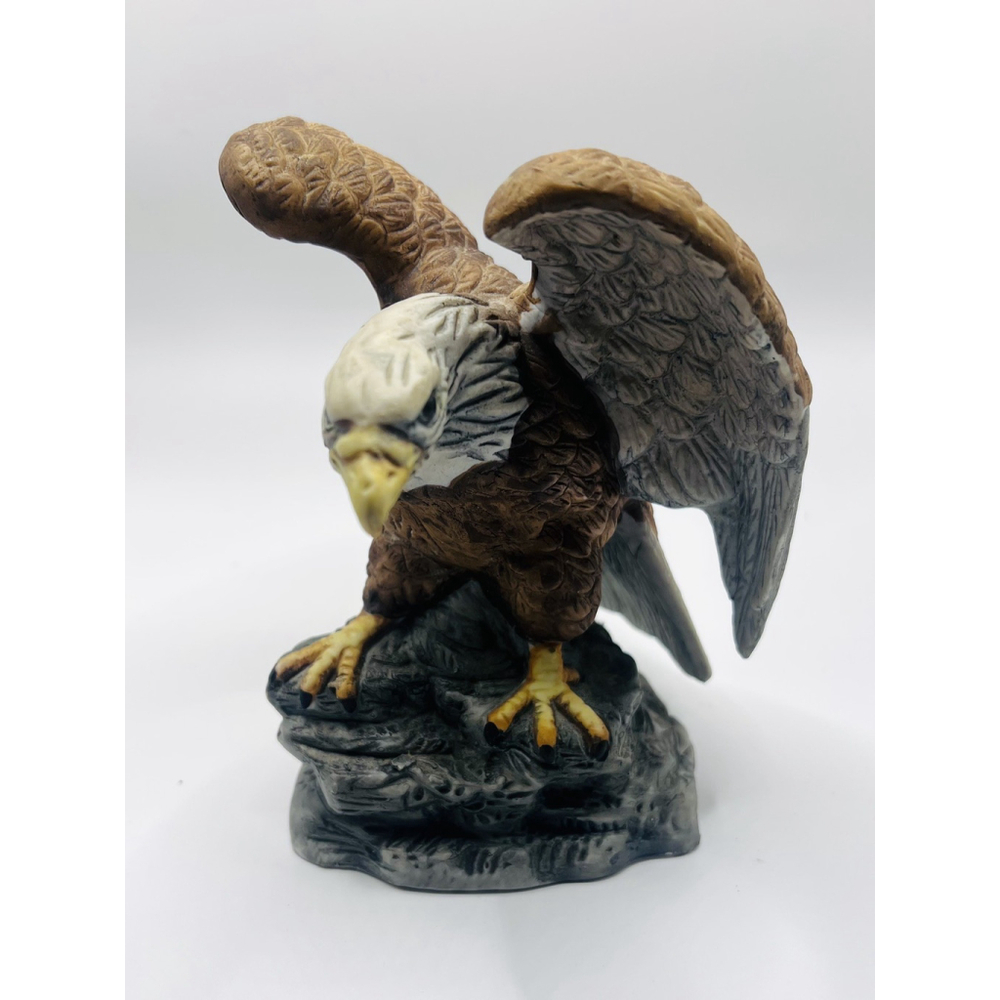Vintage Royal Crown Bald Eagle Porcelain Figurine J. Byron Signed American *Read
